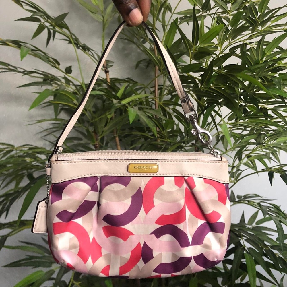 RARE Y2K Coach Signature Monogram Mini Shoulder Bag Purse Wristlet Vintage 2000s - Picture 2 of 6